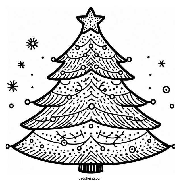 Easy Outline Of Christmas Tree Template For Preschoolers
