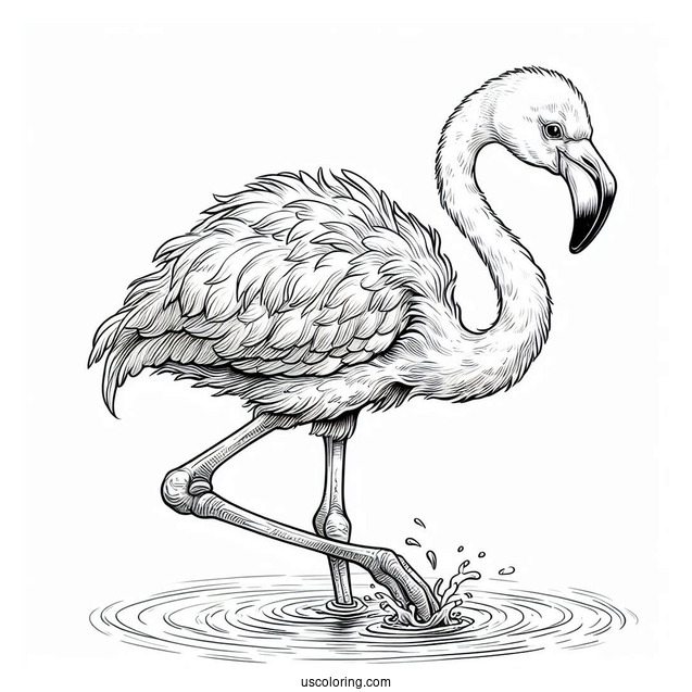 Realistic Baby Flamingo To Color