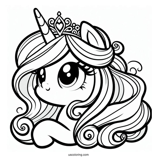 Simple Kawaii Princess Celestia Outline