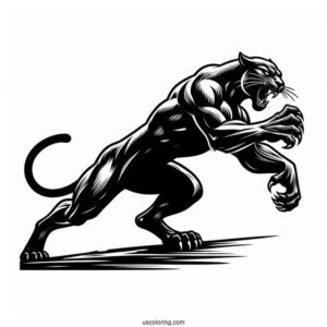 Black Panther In Attack Position Coloring