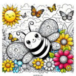 bee coloring pages feature image
