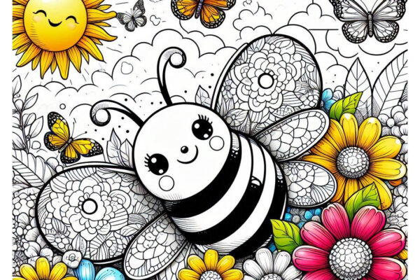 bee coloring pages feature image