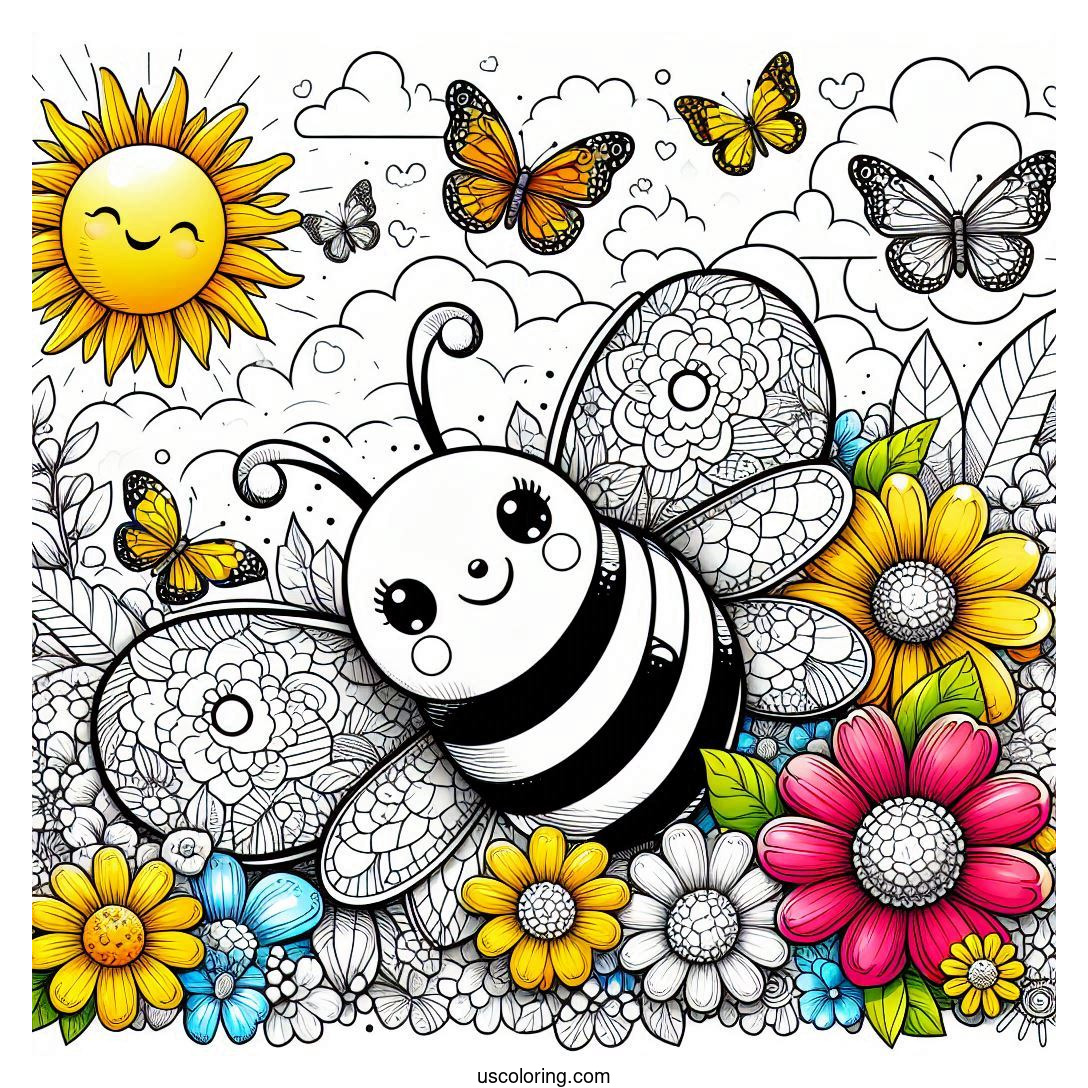 bee coloring pages feature image