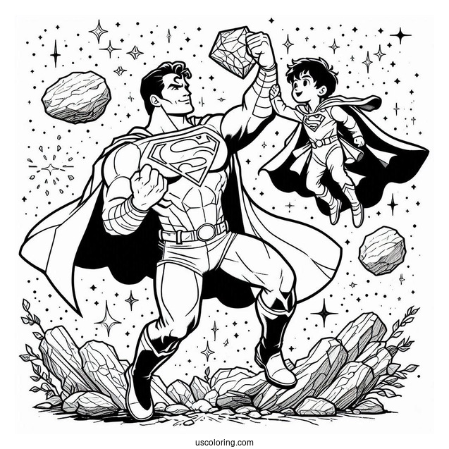 Superman And Kryptonite Coloring Page