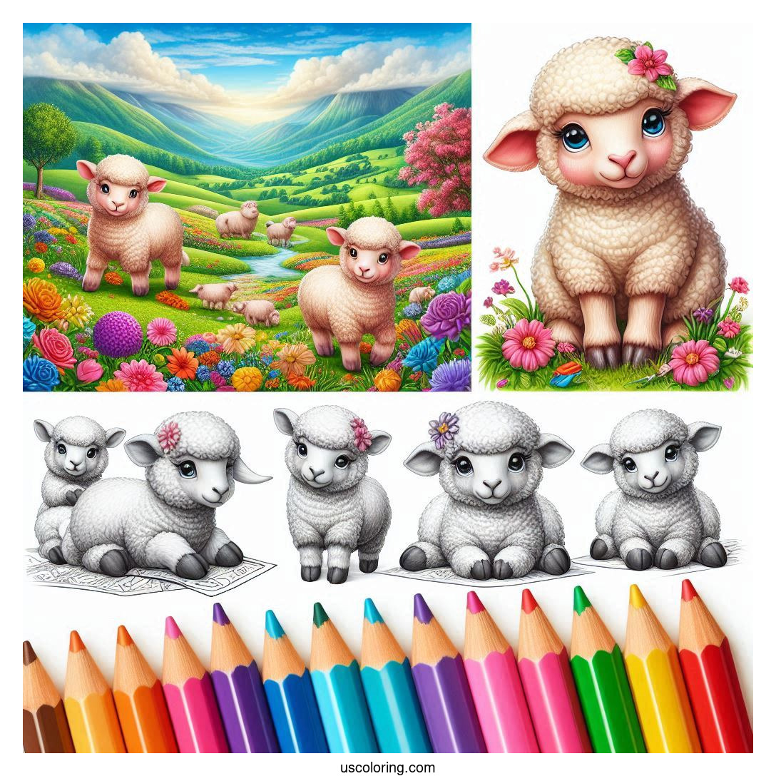 Sheep Coloring Pages Featured Image
