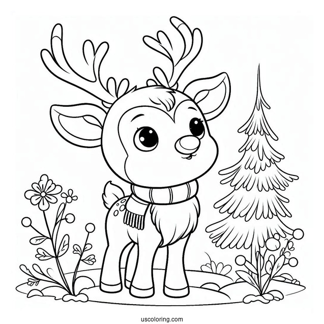 Sven The Reindeer To Color