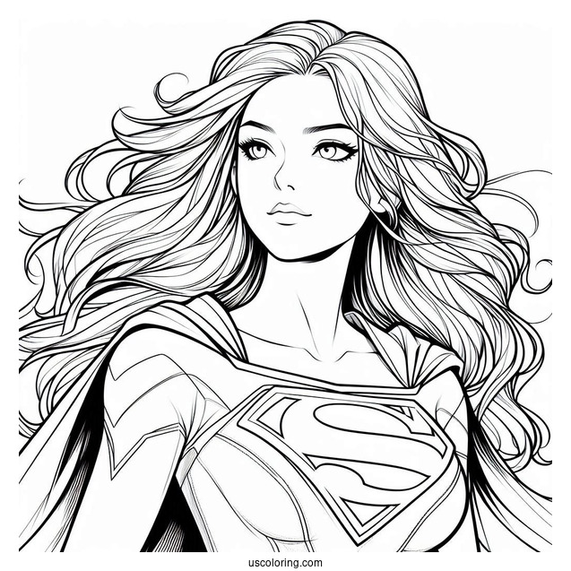 Young Kara Zor El Supergirl Coloring Page For Kids