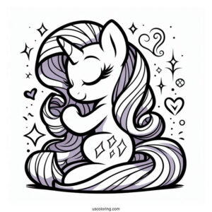 Rarity Coloring Page Hugging Twilight Sparkle