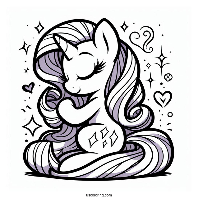 Rarity Coloring Page Hugging Twilight Sparkle