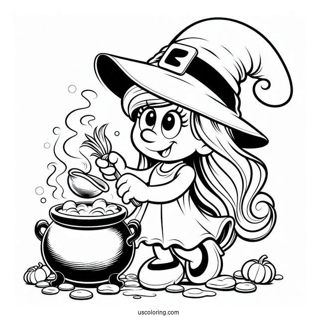 Witch Smurfette With Cauldron
