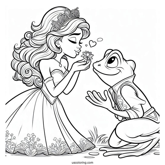 Frog Prince Naveen Asking Tiana For A Kiss