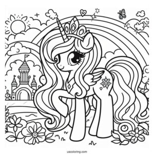 Simple Princess Celestia Coloring Page For Preschoolers