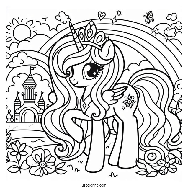 Simple Princess Celestia Coloring Page For Preschoolers