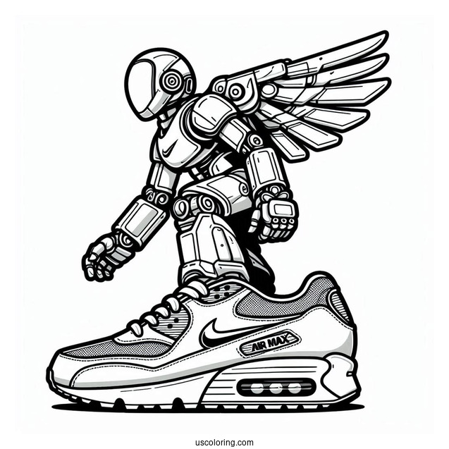 Nike Coloring Page Of Air Max Robot For Kids