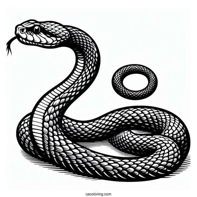 Rattlesnake With Arced Tail In Attack Position