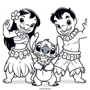 Lilo and Stitch With Friends Hula Dancing