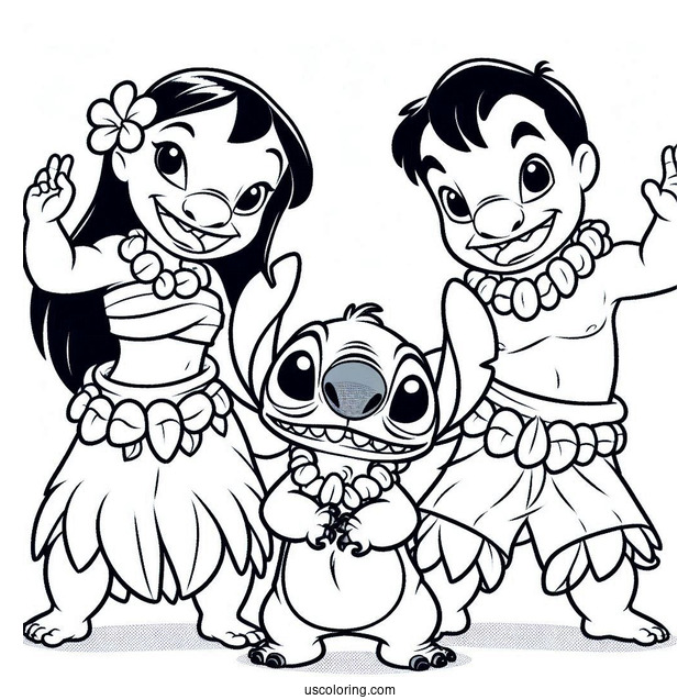 Lilo and Stitch With Friends Hula Dancing