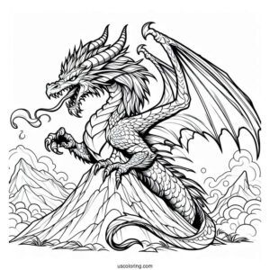 Angry Looking Dragon On a Mountain