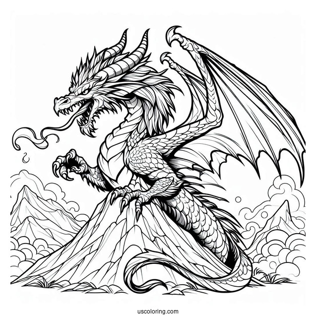 Angry Looking Dragon On a Mountain