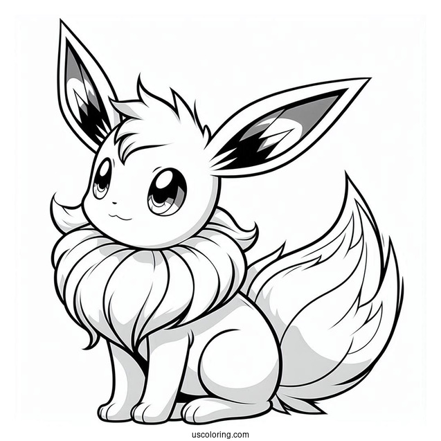 Espeon Eevee Coloring In For Kids