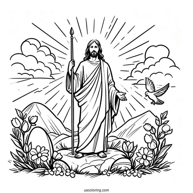 Jesus Resurrection Coloring For Kids