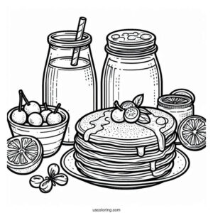 Pancakes Coloring Page