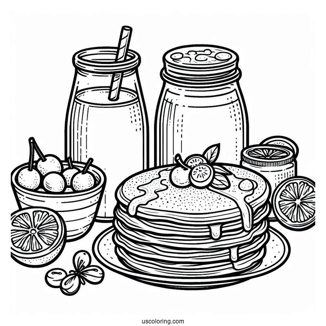 Pancakes Coloring Page