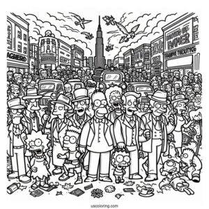 The Simpsons Movie Poster Coloring Sheet