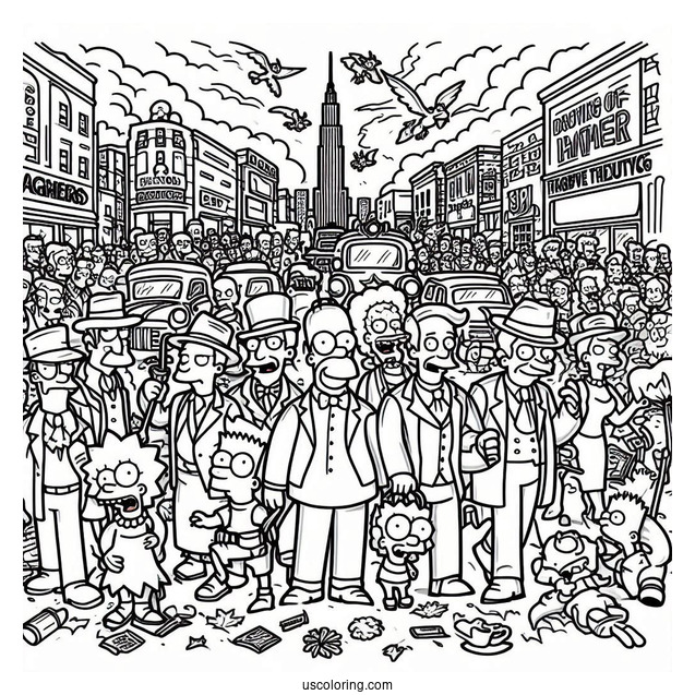 The Simpsons Movie Poster Coloring Sheet