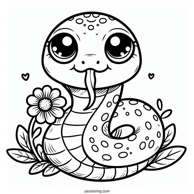 Curled Up Snake With Tongue Out