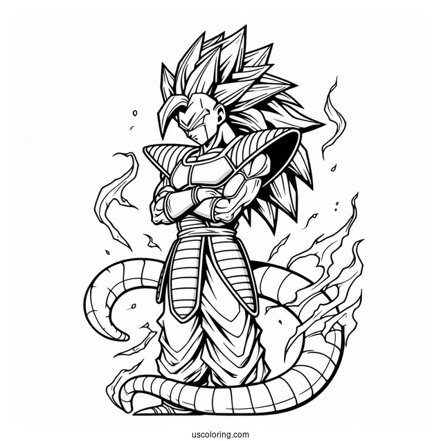 Dragon Ball Z Coloring Page Of Jeice in Ginyu Force Armor Dragon Ball Z