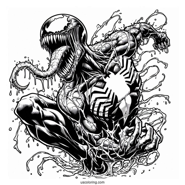 Carnage Coloring Page In Iconic Pose