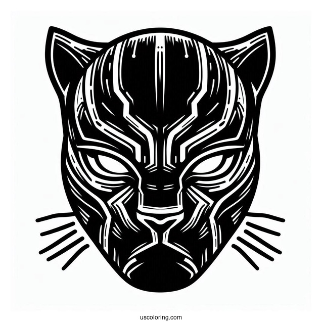 Black Panther Mask Coloring Page