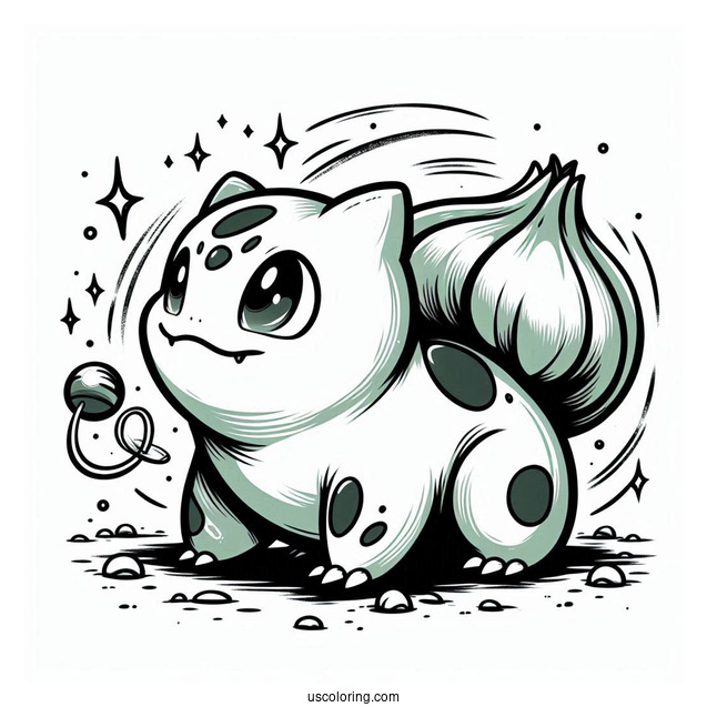 Bulbasaur Coloring Page Pokemon Card Leech Seed Attack