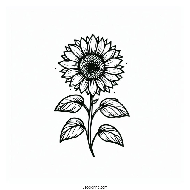 Simple Sunflower Coloring In