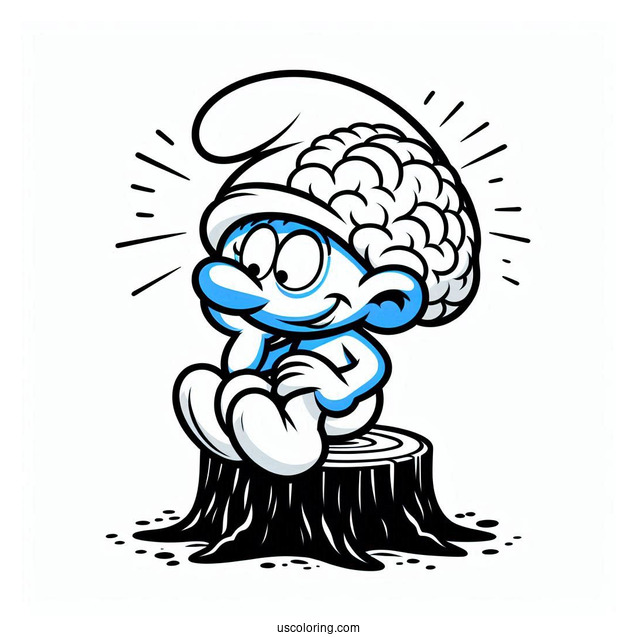Brainy Smurf Coloring Sheet