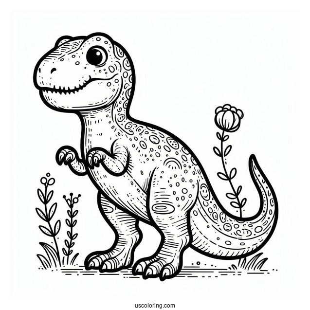 T-Rex With Little Arms To Color