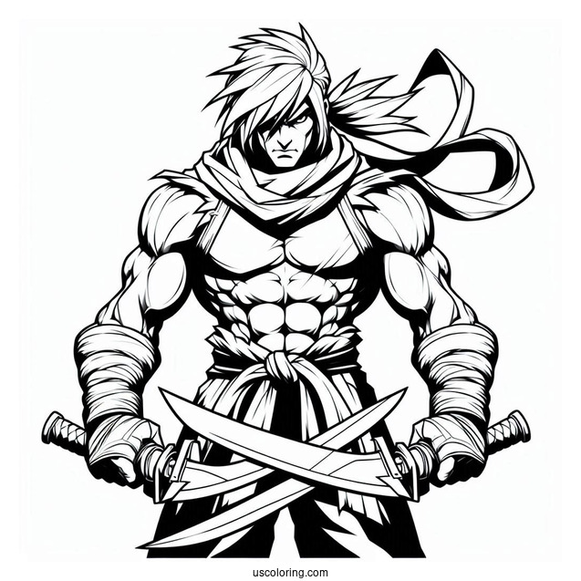 Street Fighter Coloring Page Of Vega With His Sharp Blades