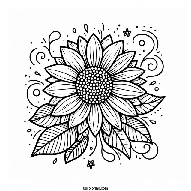 Flower Coloring Pages Of Blushing Sunflower For Preschoolers