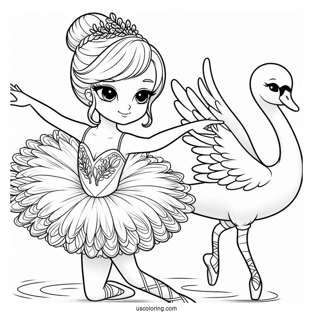 Swan Lake Ballerinas Coloring Page