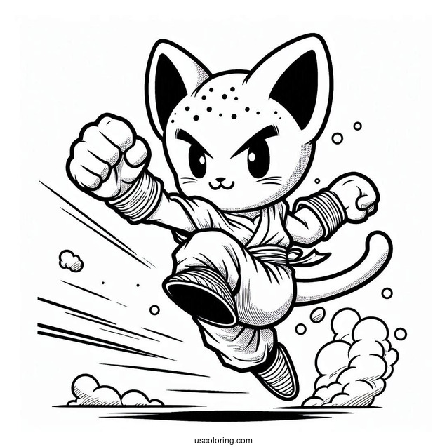 Dragon Ball Z Coloring Page Of Chiaotzu Flying Punch Pose For Kids