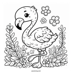 Adorable Baby Flamingo To Color