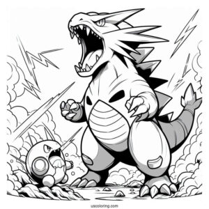 Tyranitar Roaring At Enemy