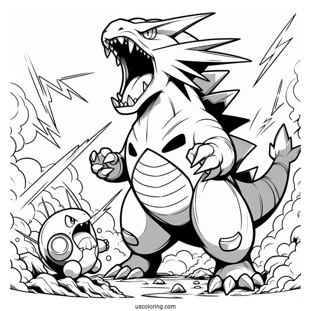 Tyranitar Roaring At Enemy