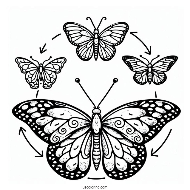 Butterfly Coloring Page Life Cycle