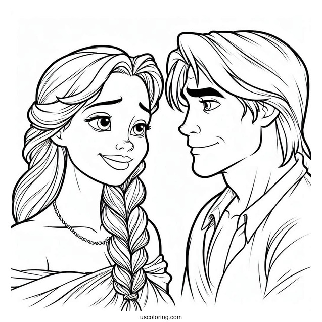 Tarzan Coloring Page Looking Lovingly At Jane