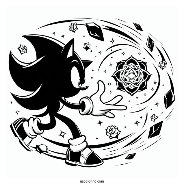 Shadow Coloring Page Tossing The Chaos Emerald