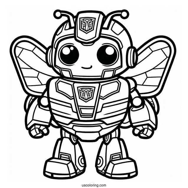 Simple Bumblebee Rescue Bot Coloring Page For Preschoolers