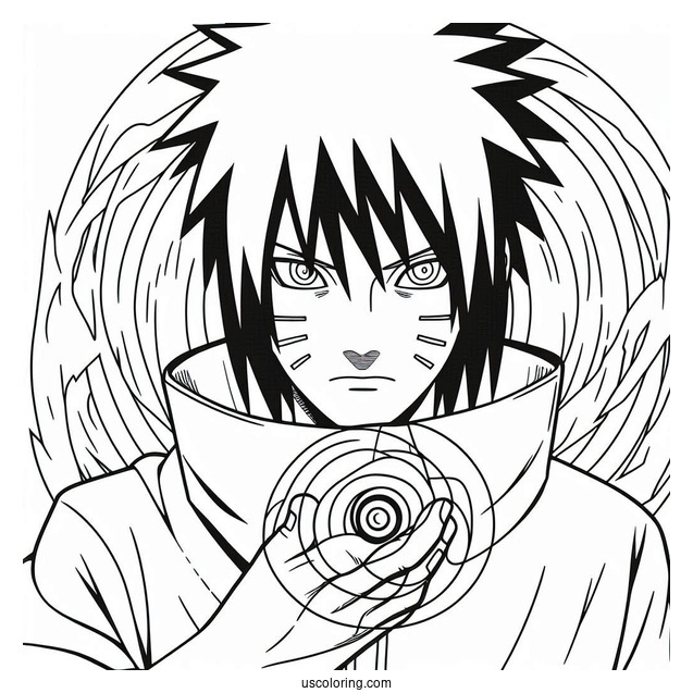 Sasuke Coloring Page Using Sharingan In Shippuden