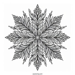 Detailed Crystal Snowflake Coloring Page